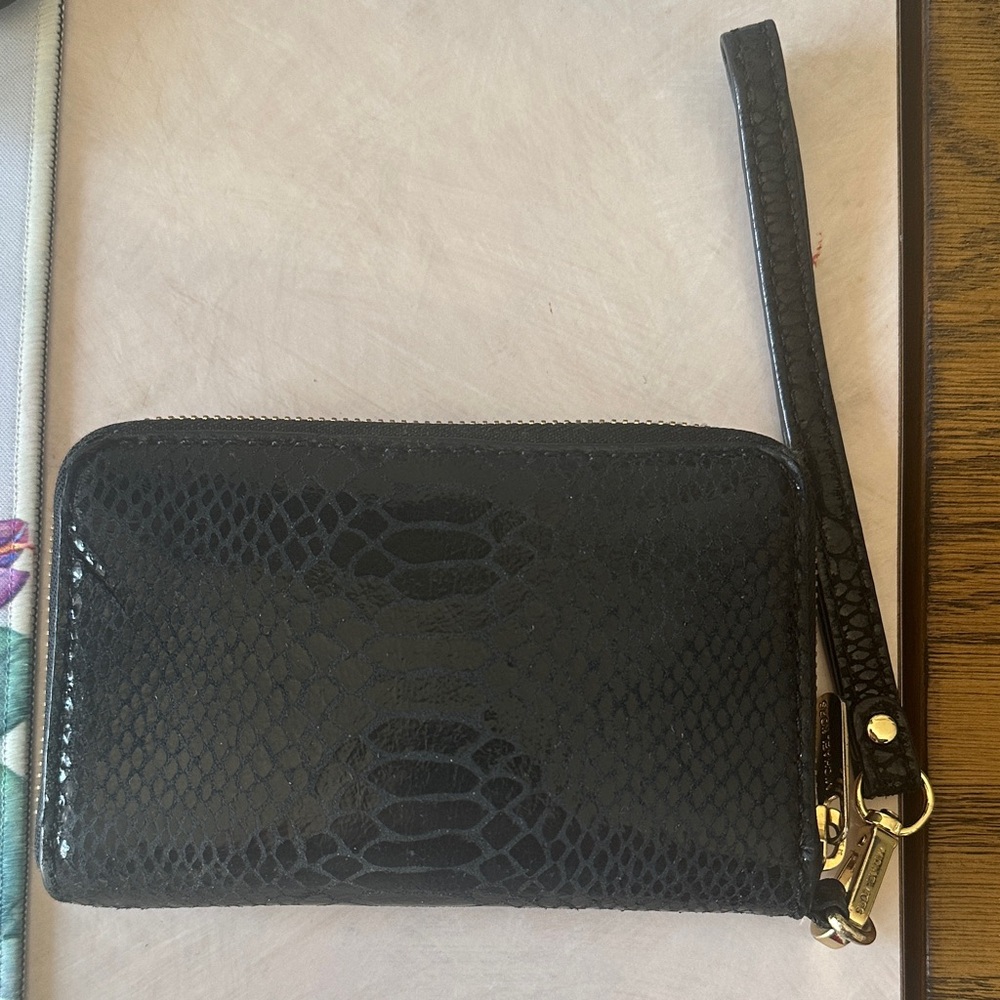 Michael Kors Black Textured Wristlet with Gold Accents - Picture 4 of 11